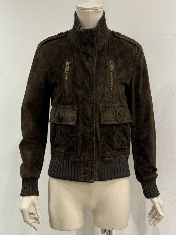A/W2009 Gucci by Frida Giannini monogram suede multipocket bomber jacket