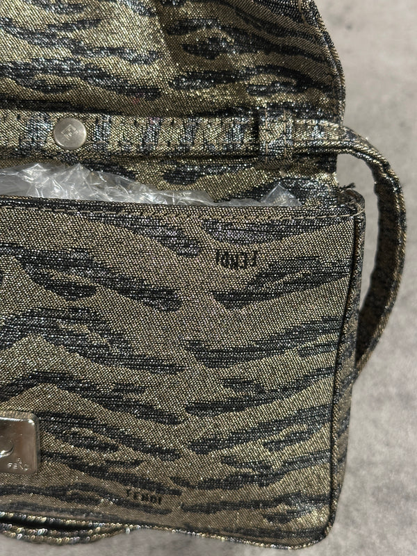 2000s Fendi mini Baguette bag with Shimmering Finish
