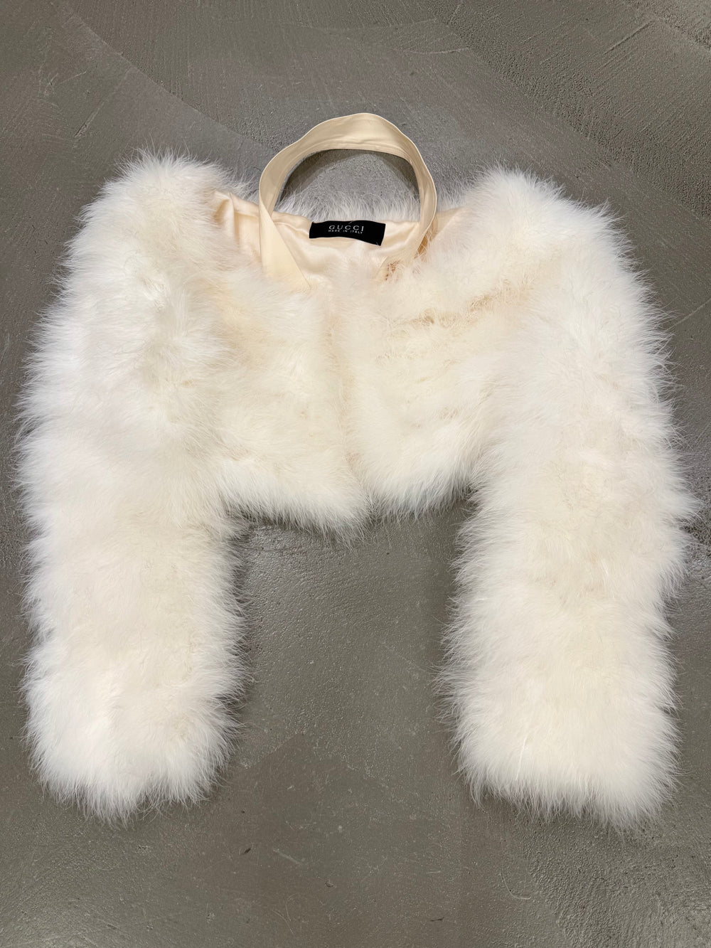 S/S2004 Gucci by Tom Ford Marabou feather bolero runway jacket