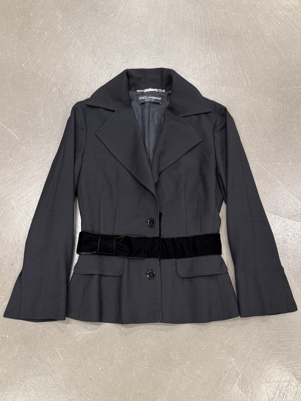 2000s Dolce & Gabbana velvet detail tailored blazer