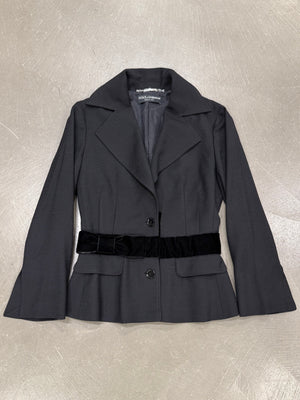 2000s Dolce & Gabbana velvet detail tailored blazer