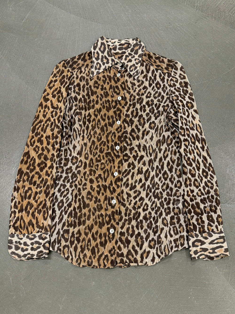 2003 Dolce & Gabbana leopard sheer shirt