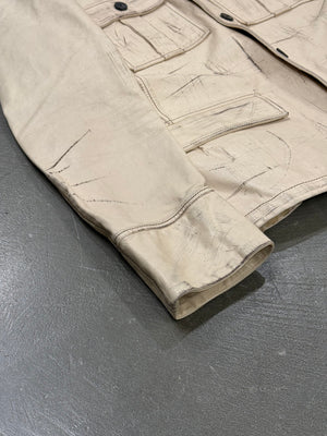 S/S2001 Yves Saint Laurent by Tom Ford M-65 distressed military leather jacket