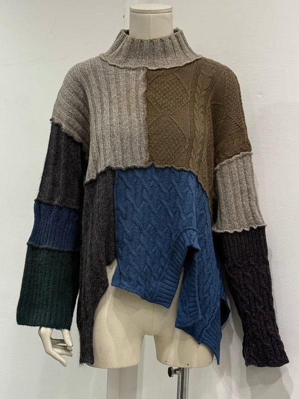 1994 Dolce & Gabbana “Le Maglie” runway patchwork reconstructed knit cardigan