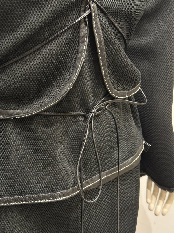 2000s Fendi 3-piece mesh set with leather trim