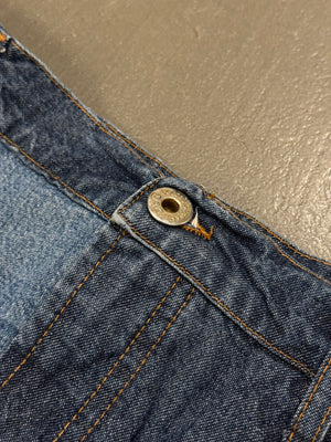 2000s Dolce & Gabbana patchwork asymmetrical denim skirt