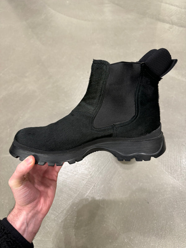 AW1999 Prada black pony hair leather boots