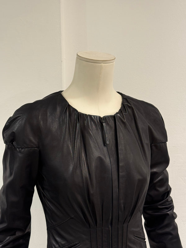 S/S2003 Gucci by Tom Ford corseted cropped runway leather jacket