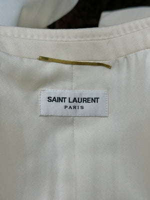 2017 Saint Laurent contrast peak-lapel tuxedo blazer