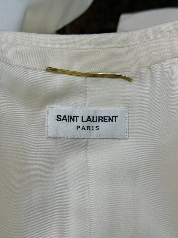 2017 Saint Laurent contrast peak-lapel tuxedo blazer