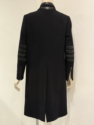 A/W1999 Prada wool long coat with leather details