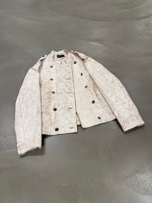 S/S2002 Ann Demeulemeester runway cracked leather napoleon military jacket