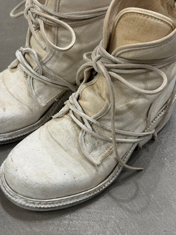 1990s Dirk Bikkembergs distressed leather lace-through boots