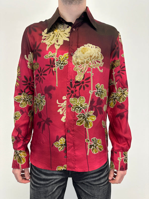 SS2001 Gucci by Tom Ford Chrysanthemum silk shirt