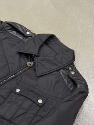 2000s Gucci nylon puffer jacket with leather details