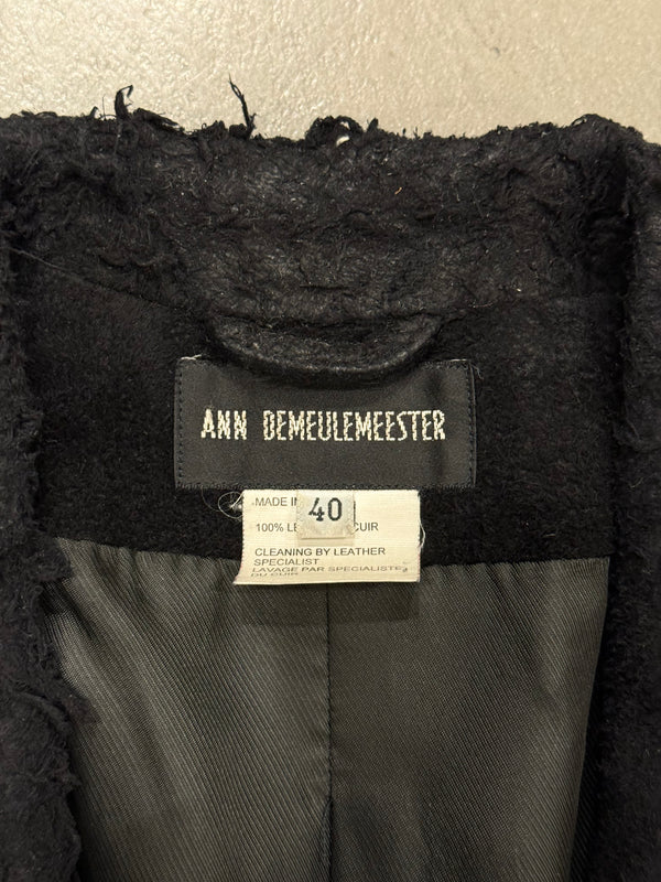 A/W2000 Ann Demeulemeester runway burnts leather coat