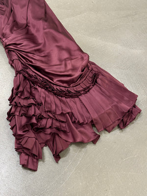 A/W2004 Roberto Cavalli corset ruffle mini dress