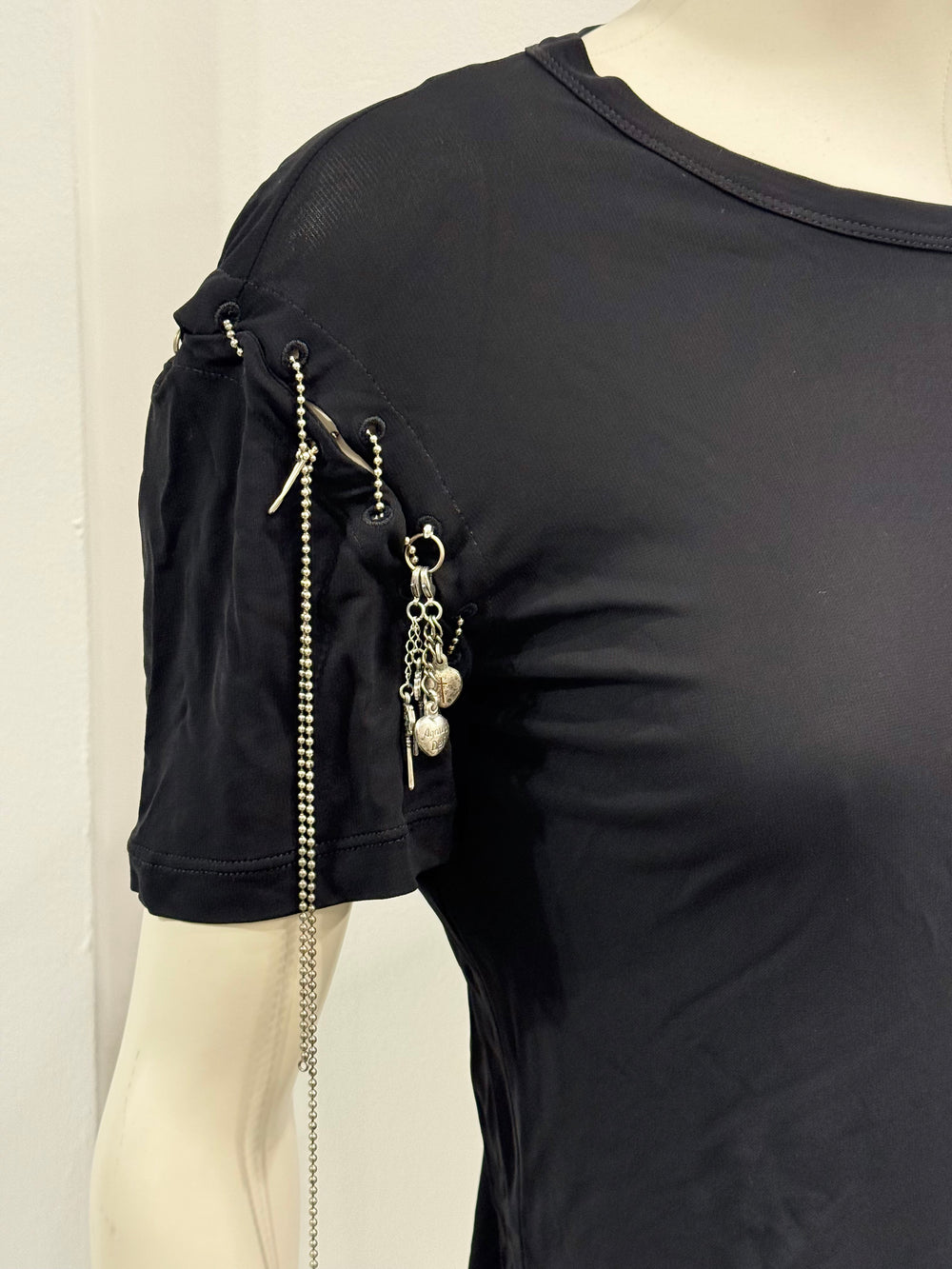 1990s Jean Paul Gaultier pierced t-shirt with pendants
