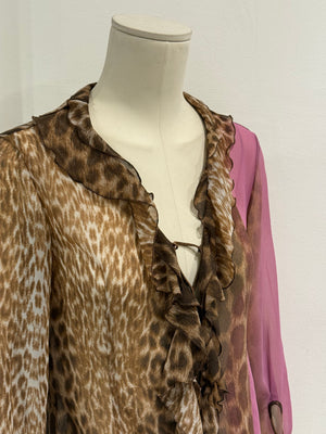 2000s Cavalli leopard print blouse