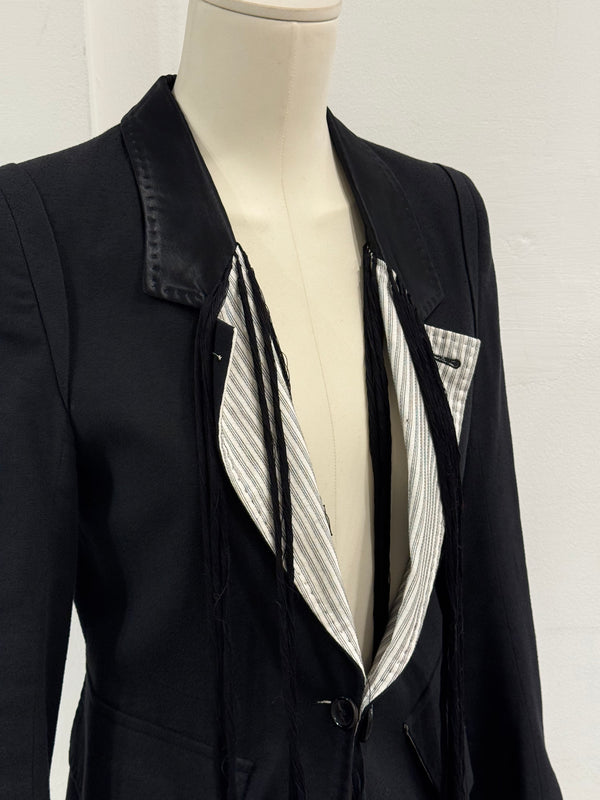 S/S2005 Ann Demeulemeester deconstructed fringe blazer