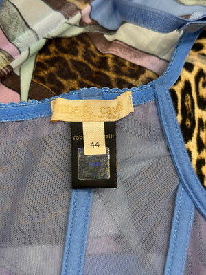 2000s Roberto Cavalli printed corset top
