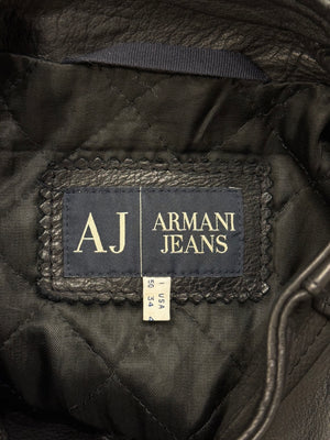 2000s Armani biker leather jacket