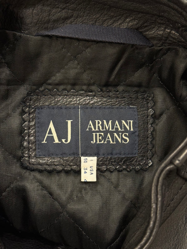 2000s Armani biker leather jacket