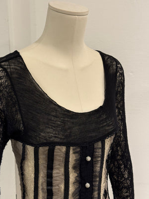 1990s Alexander McQueen lace corset top with crystal buttons