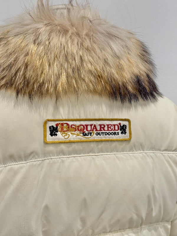2000s Dsquared2 cropped down jacket with real fur