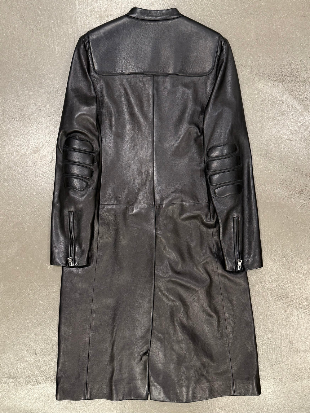 1999 Prada biker leather long coat