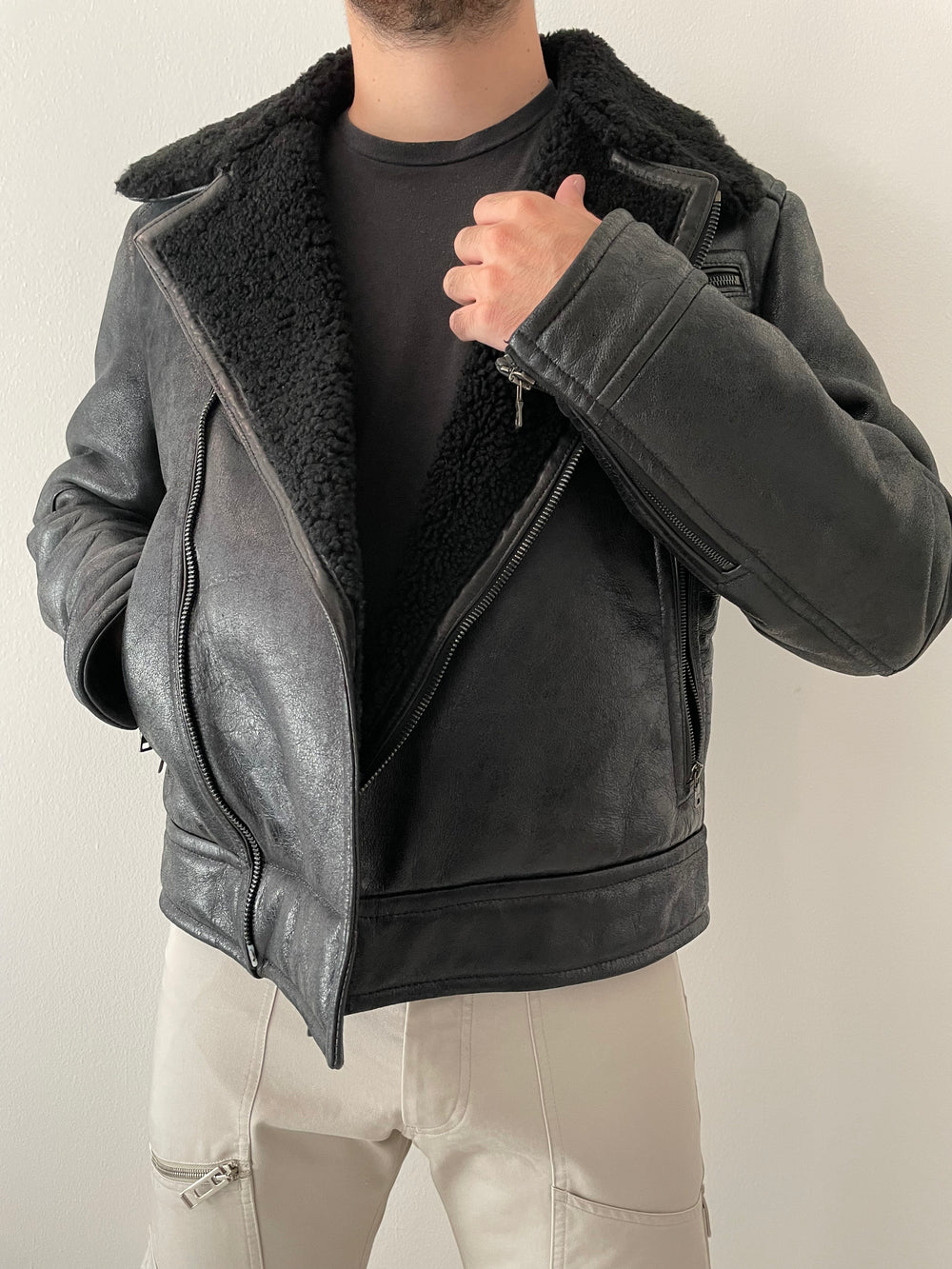 AW2007 Prada shearling leather jacket