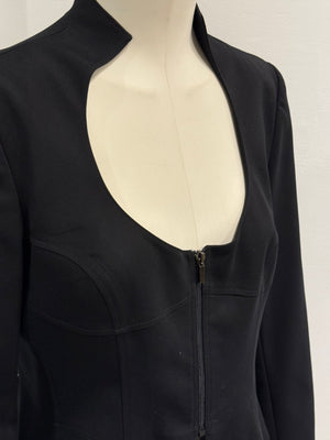 2003 Emporio Armani curved plunge neckline peplum jacket