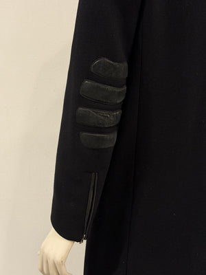 A/W1999 Prada wool long coat with leather details