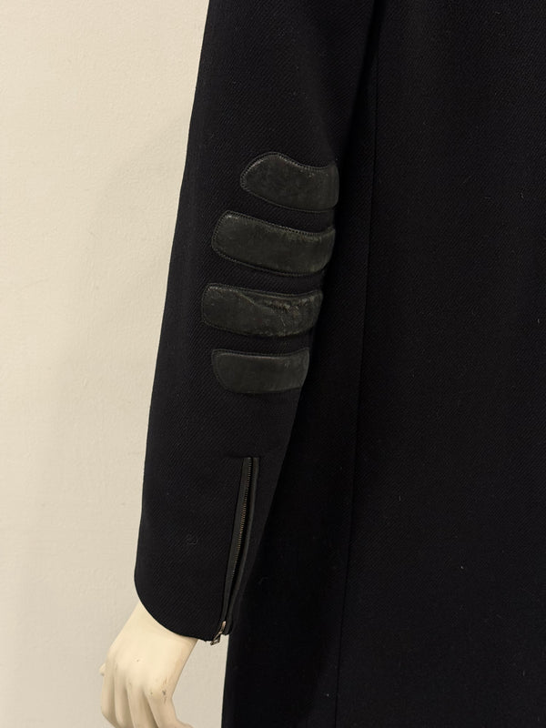 A/W1999 Prada wool long coat with leather details