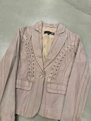 SS2007 Roberto Cavalli lace-up bondage leather blazer jacket