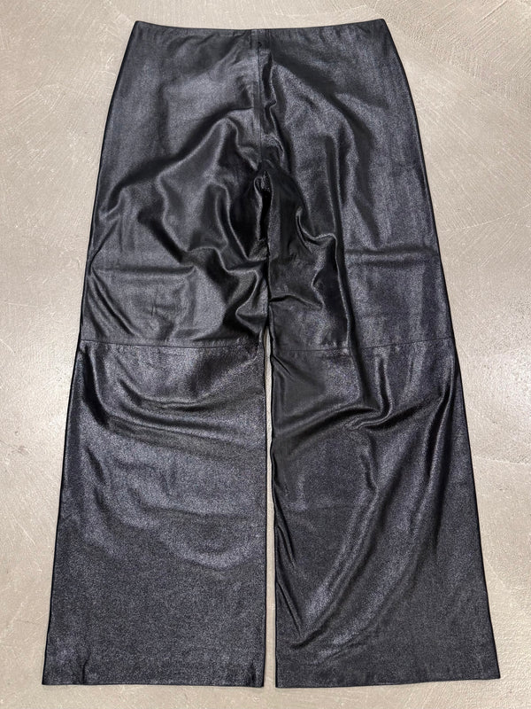 2000s Gucci by Tom Ford blistered leather wide pants