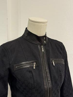 A/W2000 Gucci by Tom Ford monogram canvas jacket with leather trim