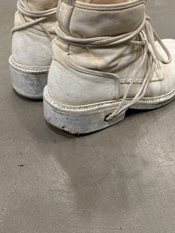 1990s Dirk Bikkembergs distressed leather lace-through boots