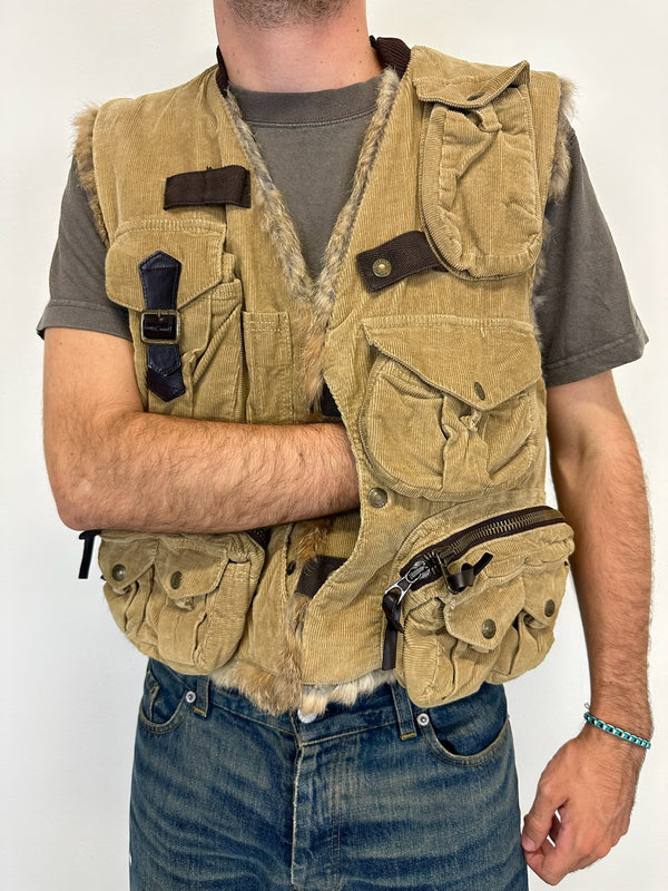 AW2002 Dolce & Gabbana cargo fur vest