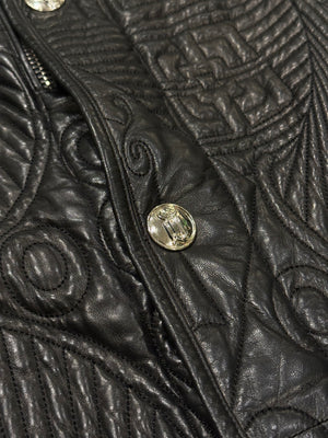 A/W1990 Gianni Versace embossed leather coat