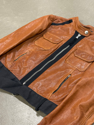 2000s Dolce & Gabbana paneled moto jacket