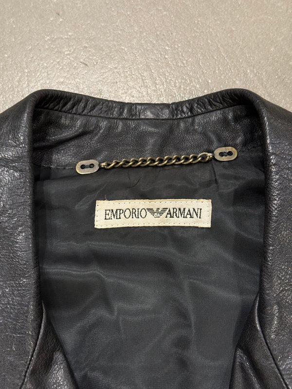 1990s Emporio Armani biker leather vest