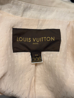 2000s Louis Vuitton structured cropped linen peplum jacket