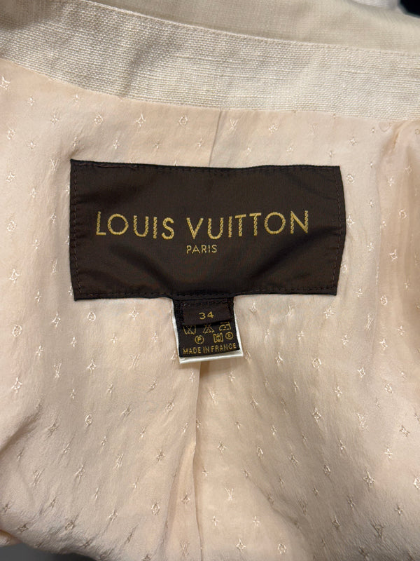 2000s Louis Vuitton structured cropped linen peplum jacket
