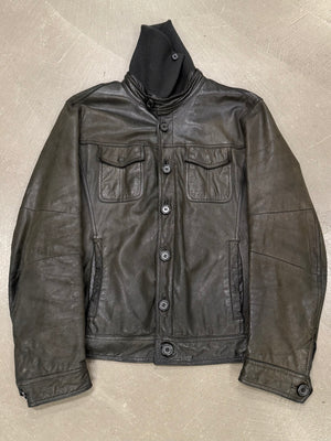 2000s Armani leather jacket