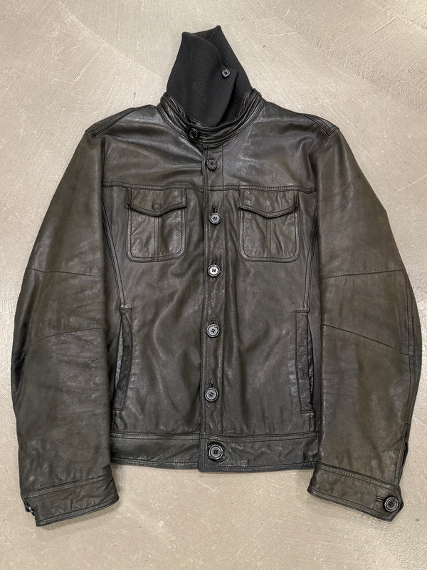 2000s Armani leather jacket