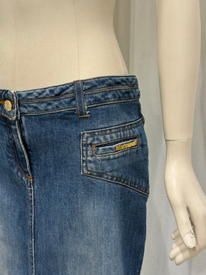 2008 Roberto Cavalli long denim skirt