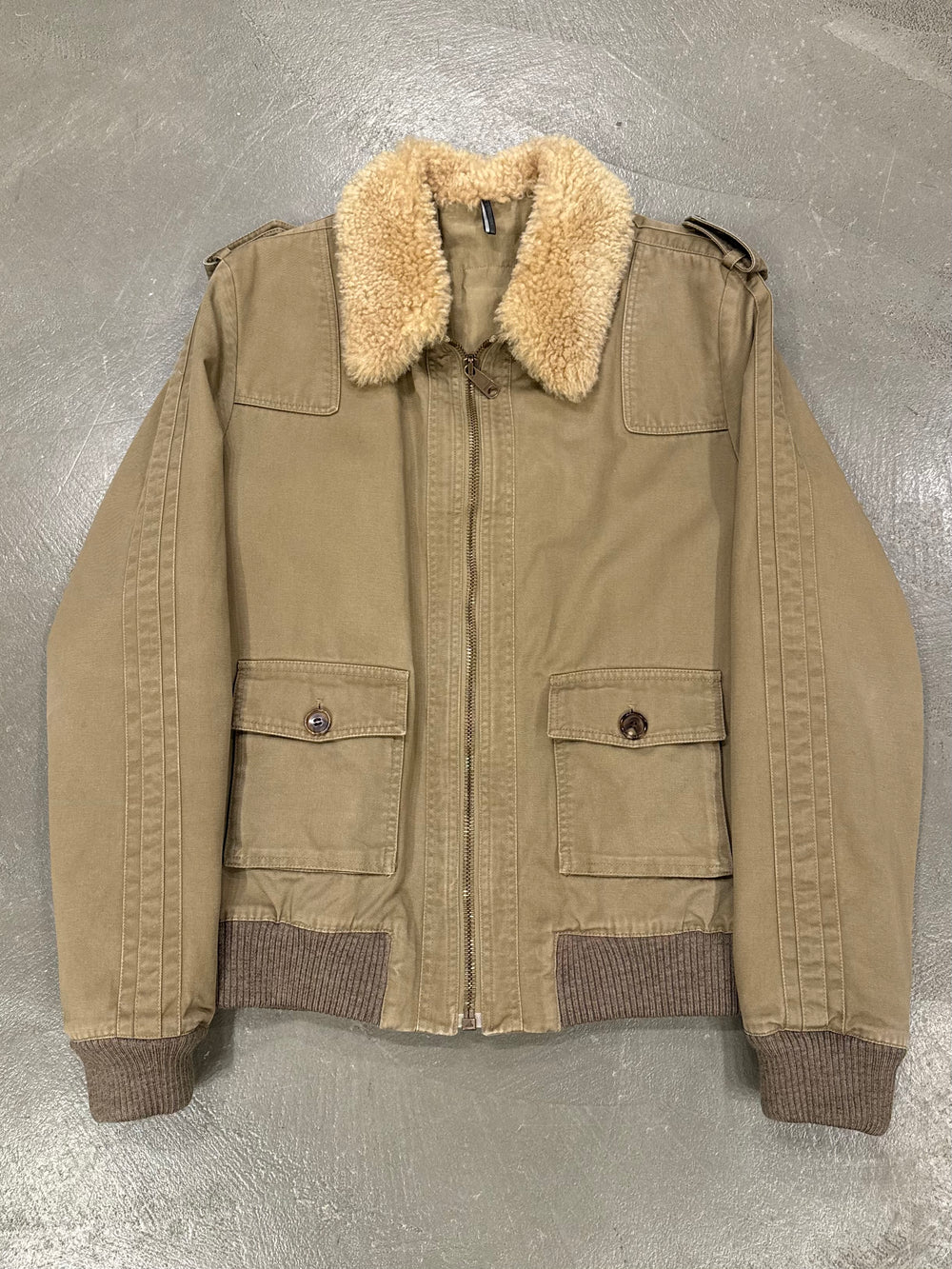 A/W 2005 Dior by Hedi Slimane shearling military jacket
