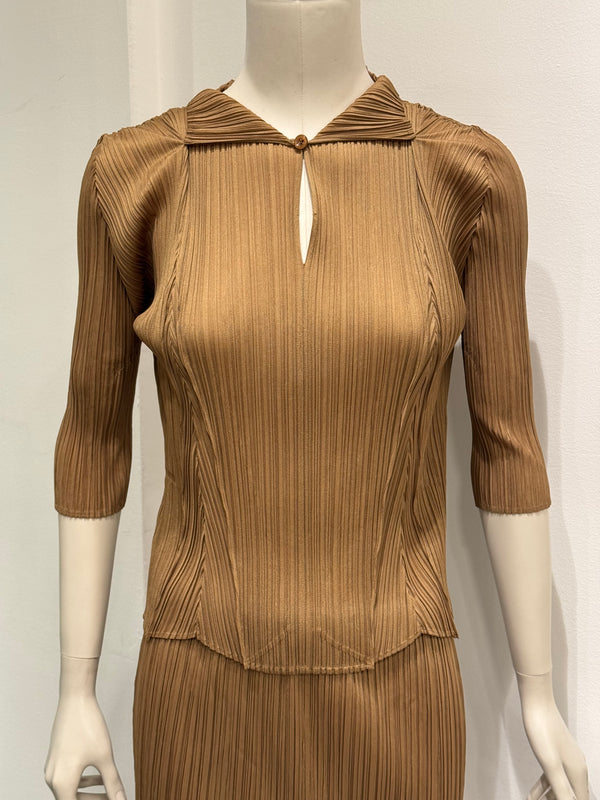 Issey Miyake pleated set (top + skirt)
