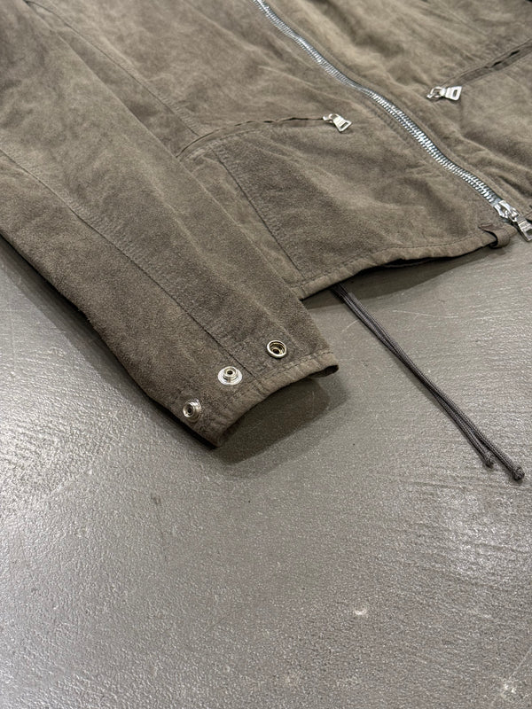 2000s Prada moto lace leather jacket